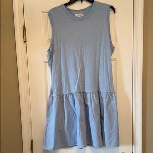 Universal Thread Light Blue Sleeveless Ruffle-Hem Mini Dress